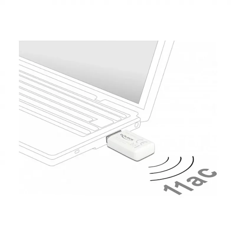 Tarjeta de red WLAN DeLOCK 12770 USB 5000 Mbit/s inalámbrica blanco