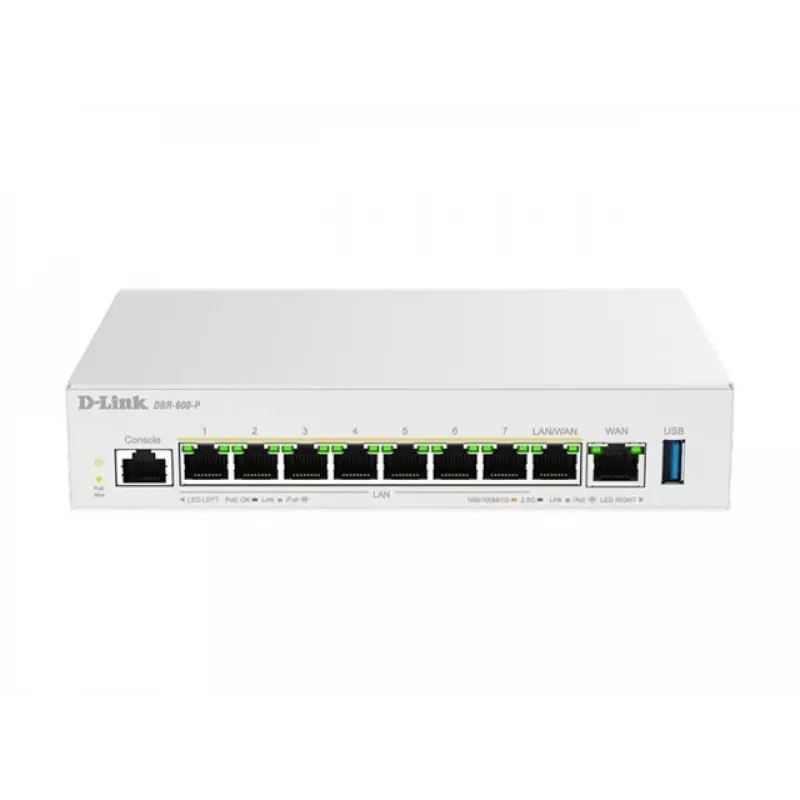 Router empresarial PoE D-Link DBR-600-P/B, Ethernet WAN, 2,5 Gigabit Ethernet, blanco