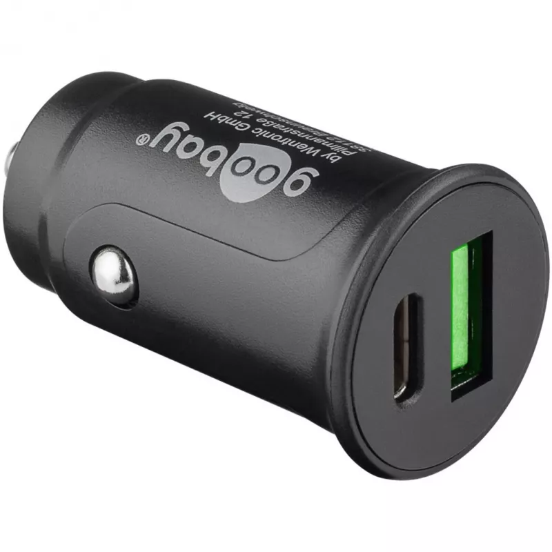 Goobay 59521 Cargador móvil universal Negro Mechero de coche Carga rápida Coche