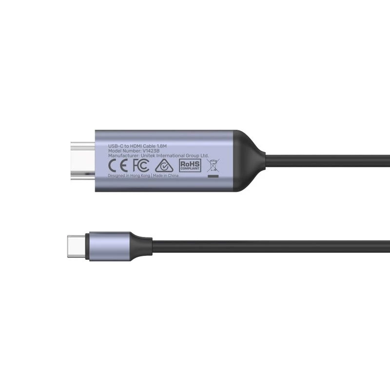 Cable Unitek USB-C a HDMI 8K, USB4, HDR10+, 1,8 m
