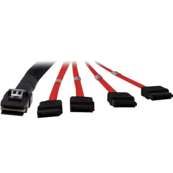 Inter-Tech - Cable SATA/SAS - Serial ATA 150/300/600 - 4-Lane - 36 PIN 4iMini MultiLane a SATA - 1,0 m - rojo (88885301)