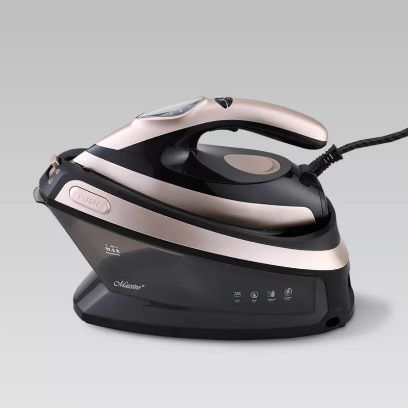 Maestro MR-320C Centro de planchado con vapor 2400 W 1,5 L suela cerámica Negro, oro rosa