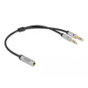 Delock - Adaptador para auriculares - minijack estéreo 3,5 mm hembra de 4 polos a conector mini jack estéreo macho - 27cm - negro (66740)