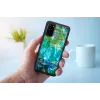 Funda protectora iKins para Samsung Galaxy S20 — diseño negro Water Lilies
