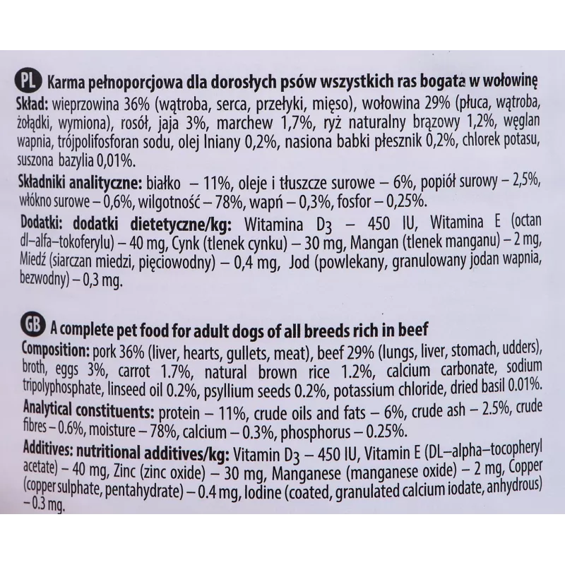 Dolina Noteci Premium comida húmeda para perros con ternera, 400 g