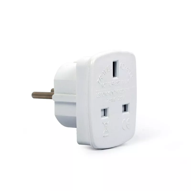 Gembird Cablexpert a-AC-UKEU-001 - fuente de alimentación - conector macho (S) a conector hembra (W) - blanco - Reino Unido, Europa (a-AC-UKEU-001)