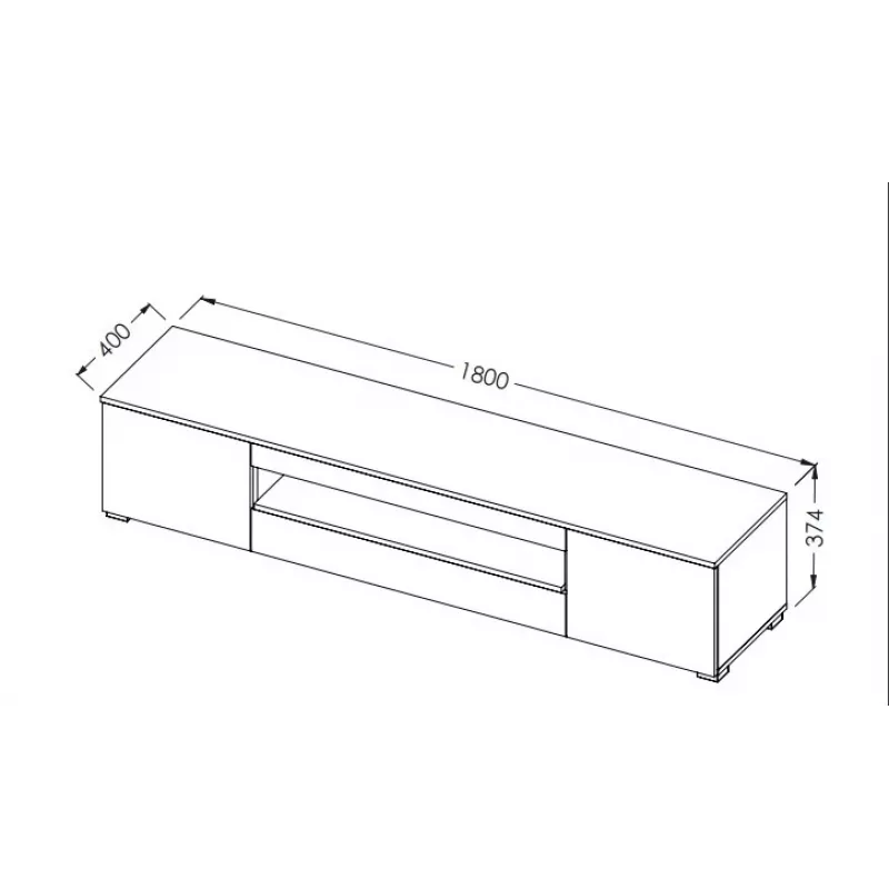 Soporte de TV Cama VIVA 180 blanco/blanco brillante + negro