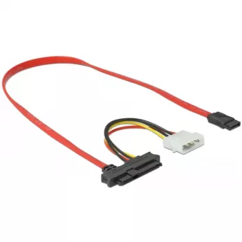 Delock - Cable SATA/SAS - SAS 12Gbit/s - Alimentación interna, 4 pines, SAS interno, 29 pines (SFF-8482) a SATA (H) - 50 cm