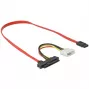 Delock - Cable SATA/SAS - SAS 12Gbit/s - Alimentación interna, 4 pines, SAS interno, 29 pines (SFF-8482) a SATA (H) - 50 cm