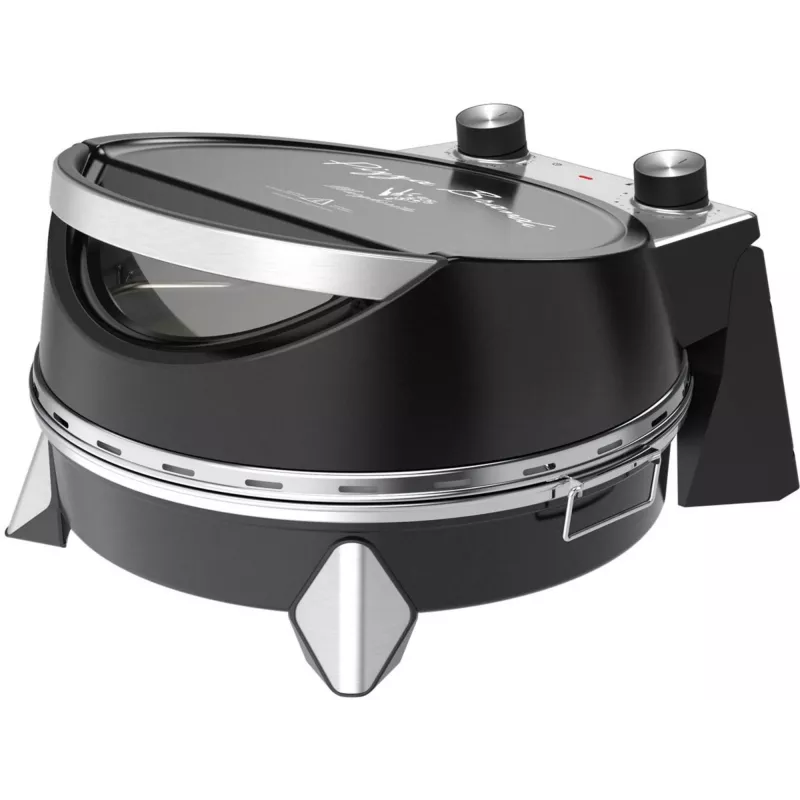 Horno eléctrico para pizza SIMFER MKE0-P — 1100 W, 80–300 °C, temporizador de 30 minutos, piedra para pizza extraíble de 33 cm, negro