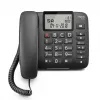 Teléfono analógico Gigaset DL380 con identificación de llamadas, auricular con cable, negro