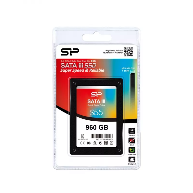 SSD SATA III de 2,5 inch Silicon Power 960 GB — 6 Gbit/s, TRIM, S.M.A.R.T., 7 mm