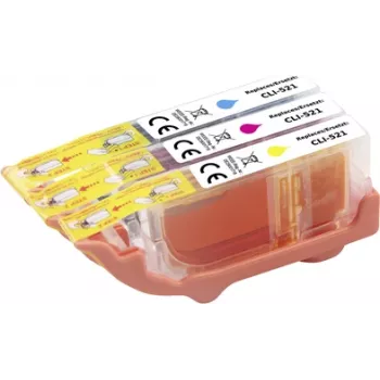 Renkforce pack combinado de tintas compatible sustituto Canon CLI-521 CMY (2934B010) cian, magenta, amarillo RF-5706066 (RF-5706066)