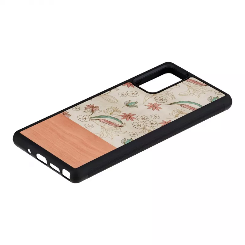Funda para móvil Man and Wood para Samsung Galaxy Note 20 — flor rosa sobre negro