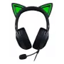 Kraken Kitty V2 - Negro, Auriculares gaming, Orejas Kitty, Iluminación reactiva al streaming, Micrófono cardioide HyperClear, Controladores TriForce de 40 mm, Micrófono integrado en las orejeras, Razer Chroma RGB (oreja y orejeras), Sonido envolvente: Solo disponible en