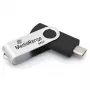 Memoria flash USB MediaRange MR1953 64 GB USB Type-C 3.2 Gen 1 (3.1 Gen 1) Swivel, Negro/Plata