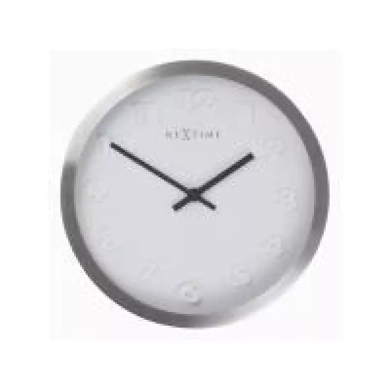 NeXtime Reloj de pared 2991ar Paniki Number, Ø34 cm, blanco