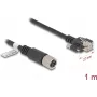 Cable de red DeLOCK cable M12 codificado X de 8 contactos conector hembra a conector macho RJ45 Cat.6A 1 m negro