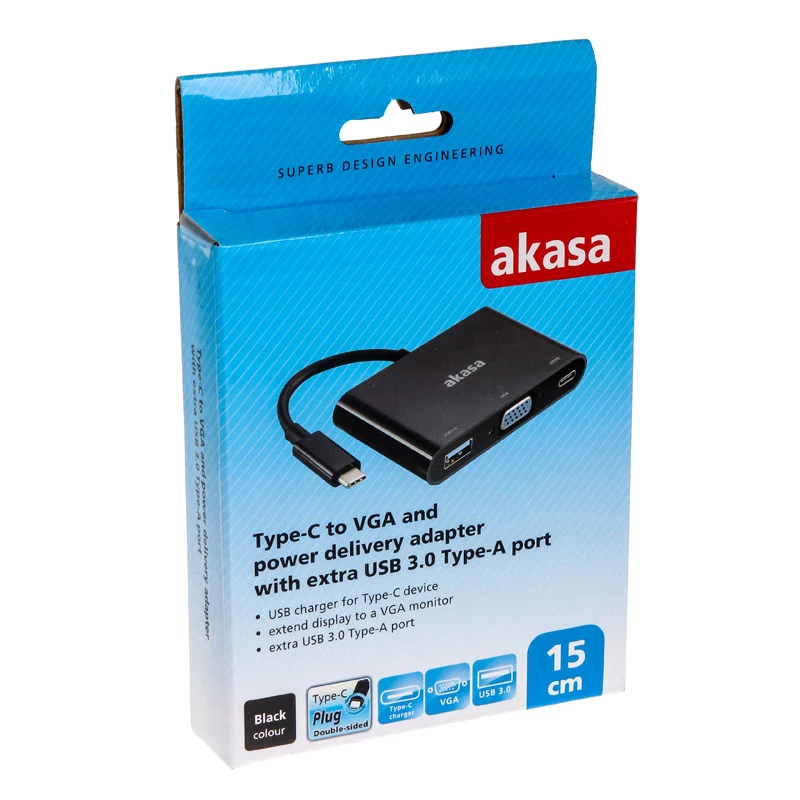 Adaptador Type-C a VGA Akasa AK-CBCA02-15BK