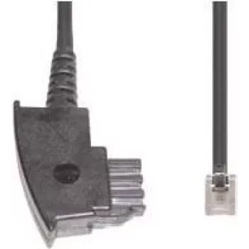 Cable de teléfono e+p T 36/3 3 m transparente negro