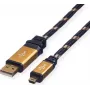Cable ROLINE GOLD USB 2.0, Type-A - 5 pines Mini 0,8m (11.02.8821)