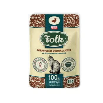 FOLK Excelente pato de Gran Polonia - Comida húmeda para gatos - 85 g