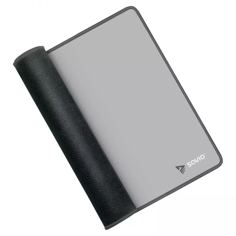 Alfombrilla de ratón gaming SAVIO Turbo Dynamic XL — gris, 900×400 mm, 3 mm de grosor, superficie de tela antideslizante cosida