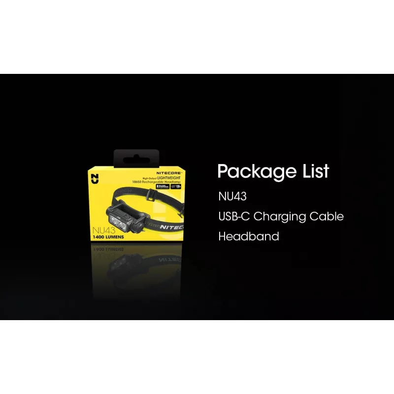 Linterna frontal Nitecore NU43 1400 lúmenes compacta ligera