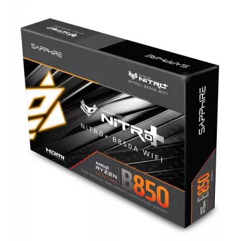 Placa base Sapphire NITRO+ B850A WIFI 7 AMD B850 Socket AM5 micro ATX, DDR5, 4 DIMM, 256GB, Wi-Fi 7, 2.5GbE