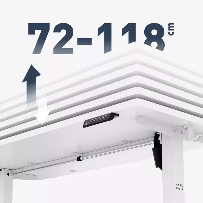 Escritorio mark adler Leader 7.3 Blanco — estación de trabajo ergonómica de altura ajustable