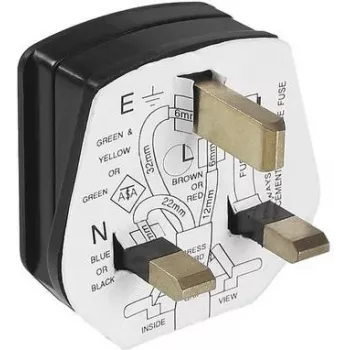 Enchufe eléctrico Bachmann 910.176, 3 polos, 250 V AC, 13 A, carcasa de plástico negra