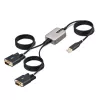 StarTech.com cable adaptador de 13ft (4m) de 2 puertos USB a serie, tornillos/tuercas DB9 reemplazables, retención de COM, USB-A a DB9 RS232, FTDI, protección ESD de nivel 4, Windows/macOS/ChromeOS/Linux – construcción robusta en TPE