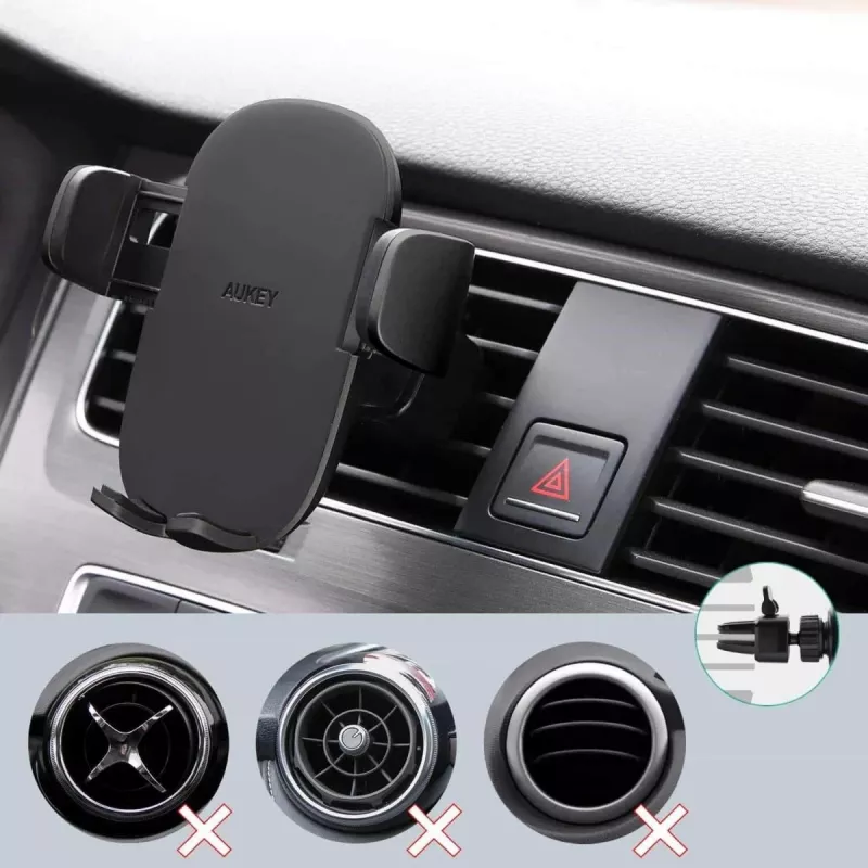 Soporte de móvil para coche Aukey HD-C48 para rejilla de ventilación, rótula de 360°