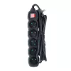 Alargador Esperanza ELK215K – cable de 3 m, 5 tomas con toma de tierra tipo E, para interiores, negro