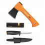 Set de hacha y cuchillo Fiskars 1057913 con afilador – kit de hacha de mano y cuchillo multiusos