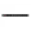 Unidad de distribución de energía para rack LANBERG PDU-02I1908I-0200-C20-BK — 1U, 10×C13, 16A, cable de 2 m, 19