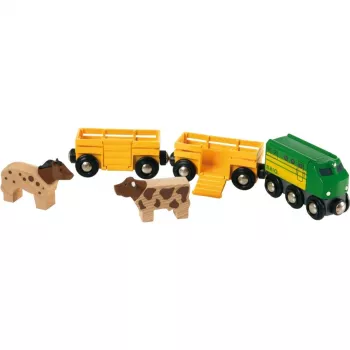Tren Ravensburger BRIO Farm Train 33404 – temática granja, multicolor, para edad 0,3–99