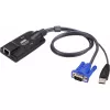 ATEN Cable adaptador KVM USB - VGA a Cat5e/6 (módulo CPU), PS/2, PS/2, VGA, Negro, Azul, Metálico, RJ-45, 1 x RJ-45