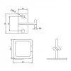 ROLINE pasacables, 40x40 mm, metal, entrada lateral de cables