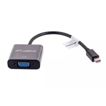 Cable adaptador VGA (D-Sub) a Mini DisplayPort LANBERG AD-0006-BK, 0,2 m, DisplayPort 1.2, 1920×1200@60Hz, conector hembra MiniDP, negro
