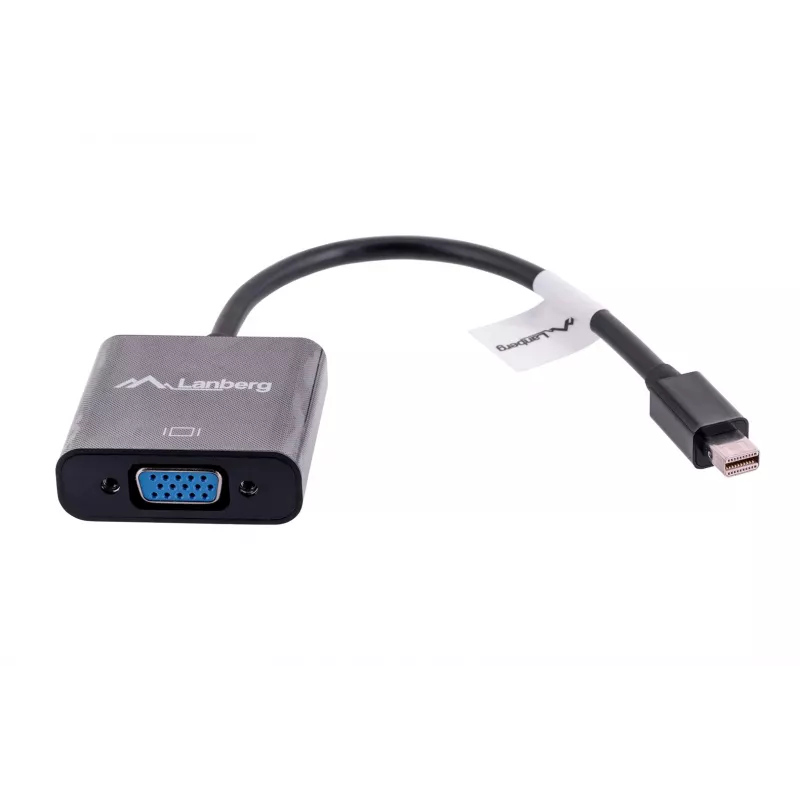 Cable adaptador VGA (D-Sub) a Mini DisplayPort LANBERG AD-0006-BK, 0,2 m, DisplayPort 1.2, 1920×1200@60Hz, conector hembra MiniDP, negro