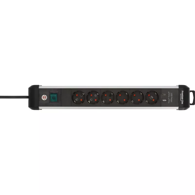 Regleta de enchufes Brennenstuhl 1391030611 3 m 6 tomas AC para interior negro plata