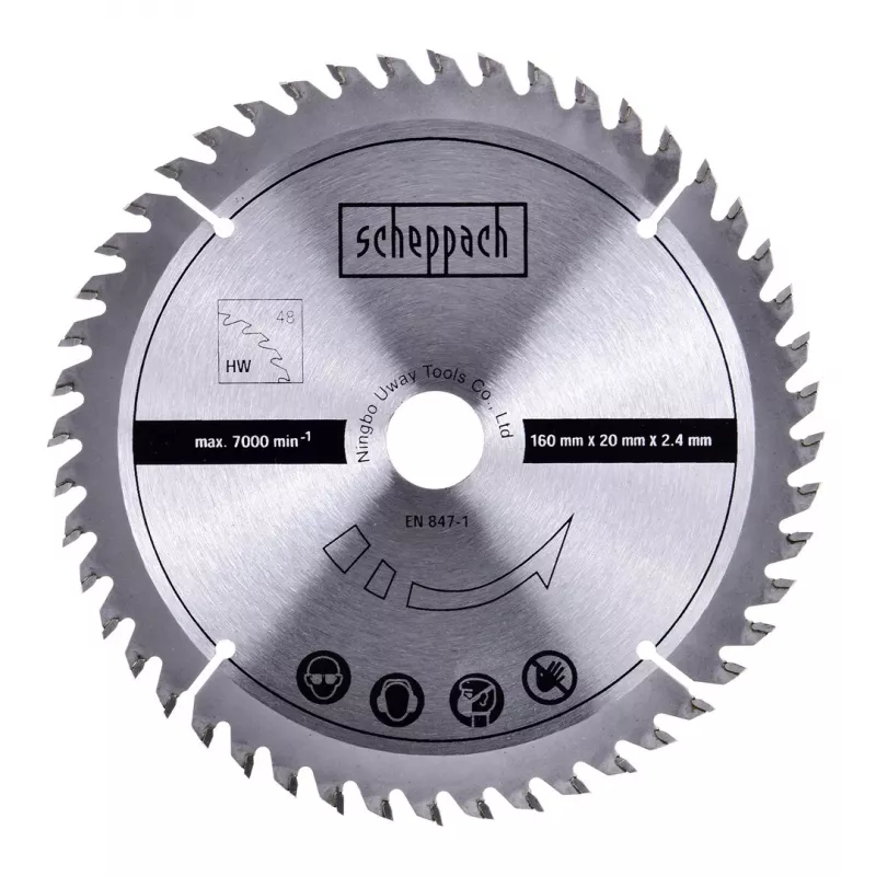 Sierra circular Scheppach PL55, 1200 W, 230 V, disco Ø160 mm, 24 dientes, profundidad de corte 49,5 mm (90°), basculante, madera