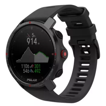 Polar Grit X Pro - Titanio - Reloj deportivo con correa - piel perforada - gris - Talla de correa: M/L - Pantalla 3 cm (1,2