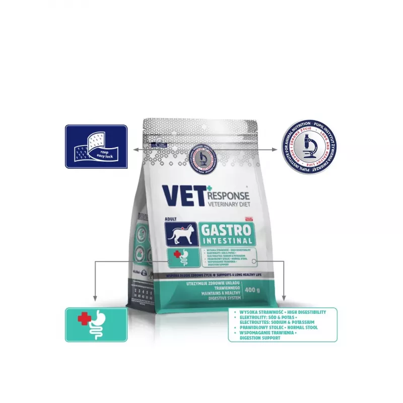 VET RESPONSE Gastrointestinal - Pienso seco para gatos - 400 g