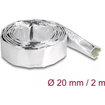 Tubo protector de cables DeLOCK 19004 fibra de vidrio aluminio 2m x 20mm plateado