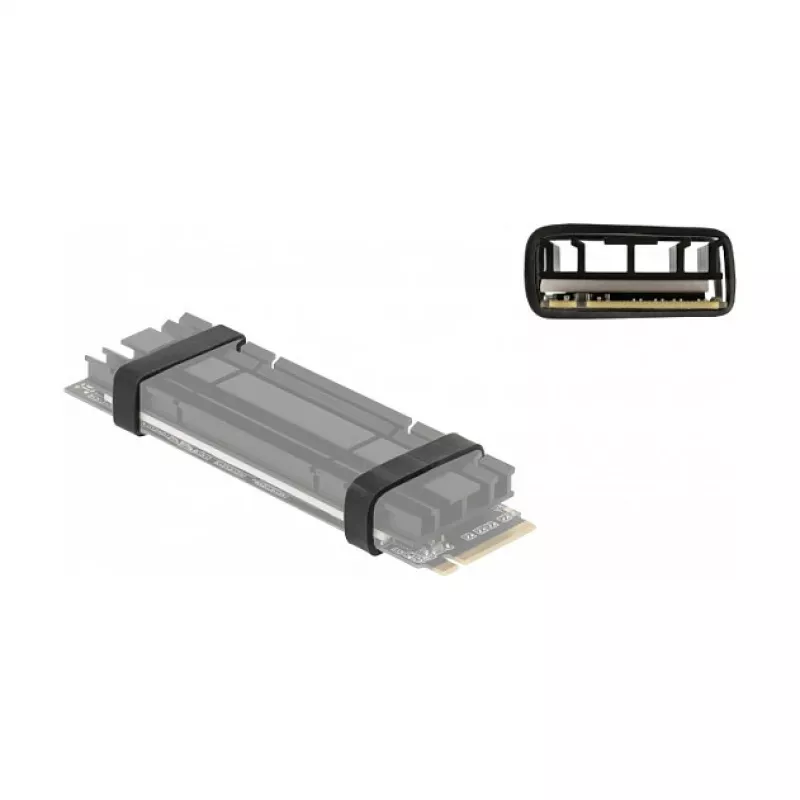 Unidad de estado sólido (SSD) DeLOCK anillo de goma para montaje de SSD M.2 y disipador negro pack de 10