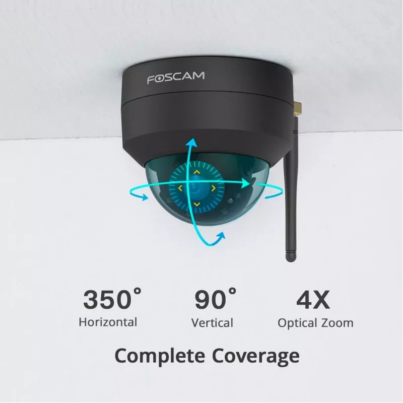 Foscam D4Z Cámara de seguridad IP con bombilla para interior y exterior 2304 x 1536 píxeles techo