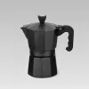 Cafetera moka Maestro MR-1666-3 negra, cafetera manual de aluminio para 3 tazas, 150 ml, negra