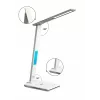Media-Tech MT222 Leditou lámpara de escritorio LED con cargador inalámbrico Qi de 15 W, reloj, alarma, termómetro, blanca